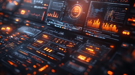 Obraz premium A futuristic room with a large glass globe in the center