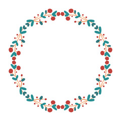 Christmas wreath holly berries frame decorations elements 