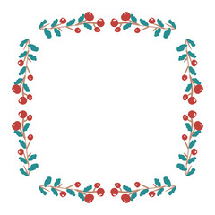 Christmas wreath holly berries frame decorations elements 
