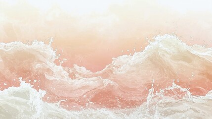 Obraz premium Soft Pastel Peach and Ivory Gradient Background with Water Textures