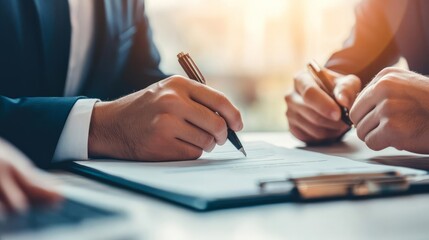 Business lawyer explaining the details of a capital agreement, ensuring compliance