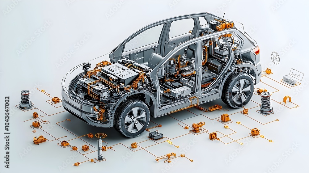 Aufkleber comprehensive cutaway diagram of advanced self driving car architecture showcasing lidar sensors ai 