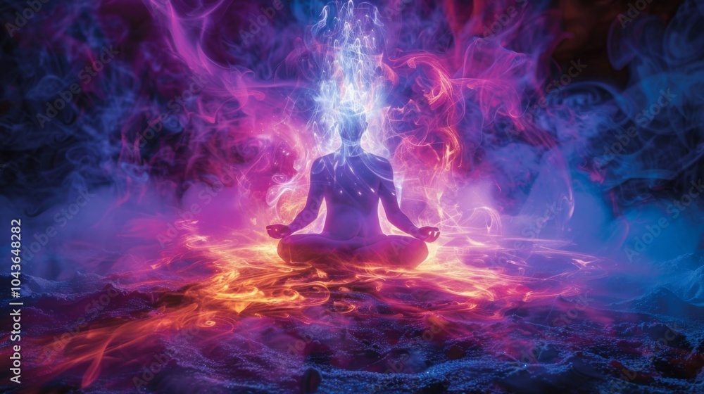 Poster the aura is shown as a dynamic and constantly moving entity representing the everchanging nature of 