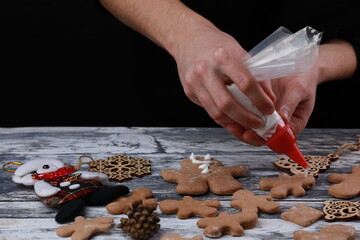 Christmas preparations for a family celebration