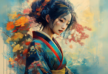 着物を着た女性