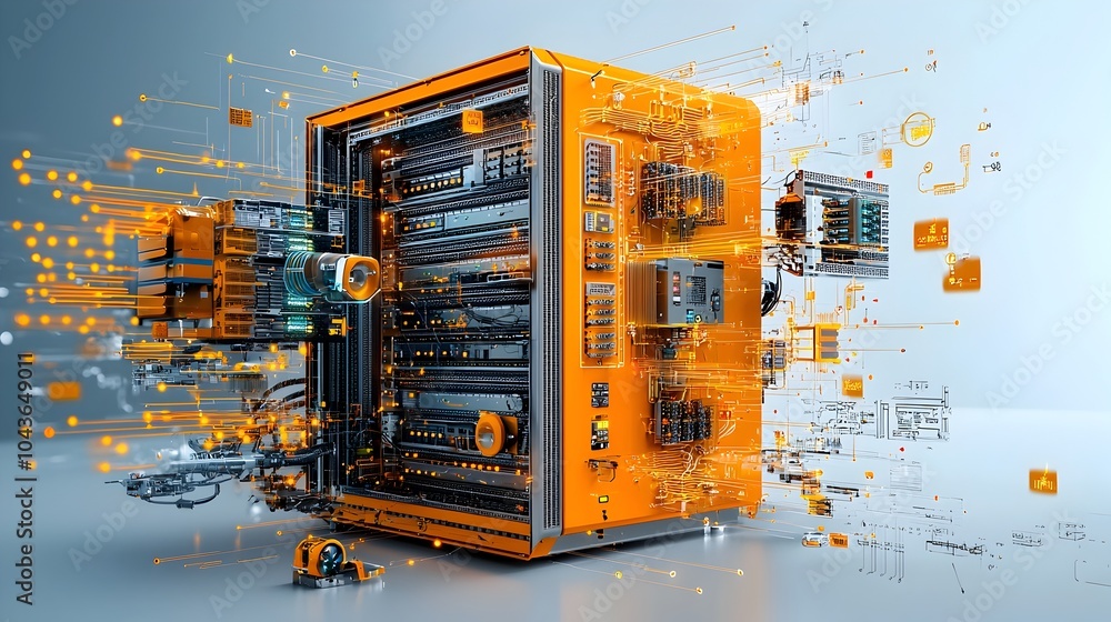 Aufkleber Cutaway view of the interconnected infrastructure of a modern data center showcasing the intricate network of servers cooling systems and fiber optic cables that power our digital world