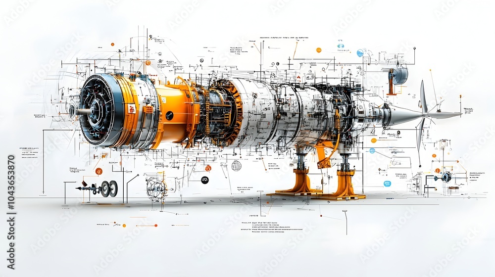 Aufkleber detailed cross section of a wind turbine highlighting its essential components such as the rotor bla