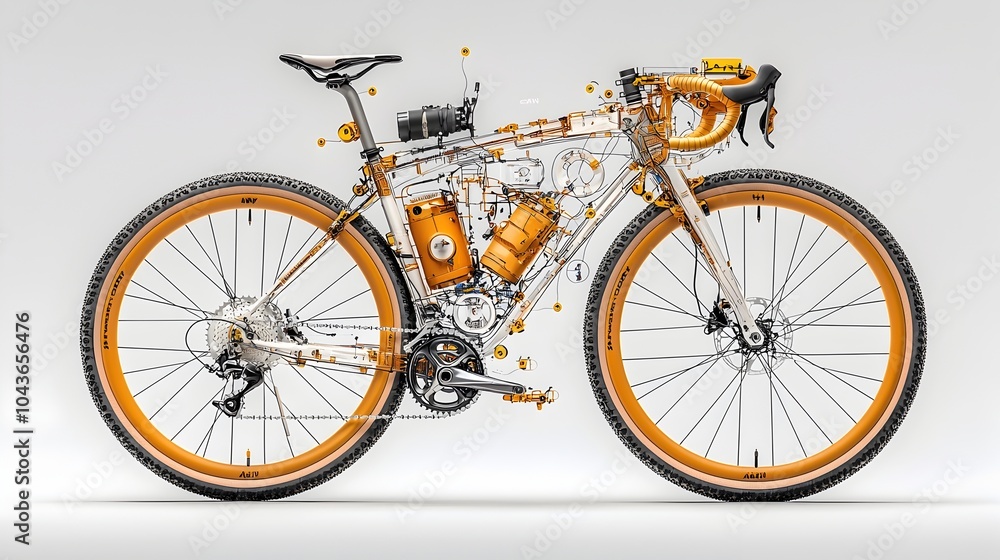 Poster detailed cross section view of a bicycle s inner workings showcasing the complex arrangement of gear