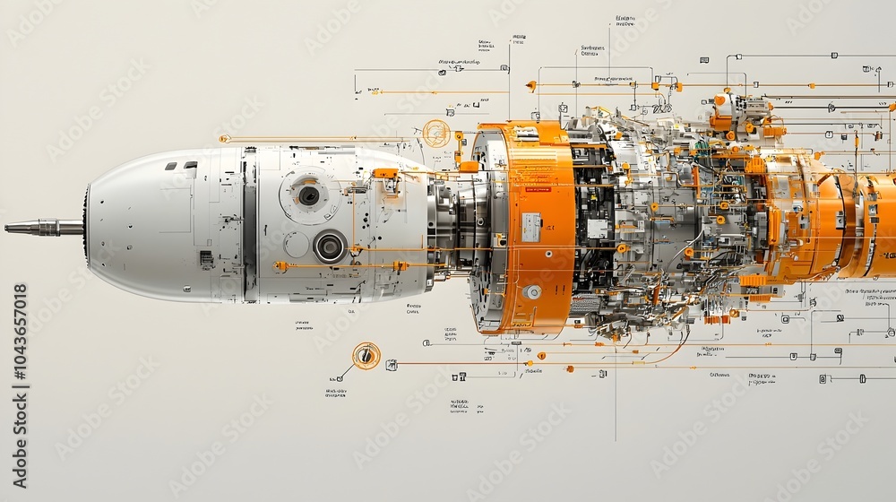 Fototapete detailed cross section view of a high precision robotic arm showcasing the intricate inner workings 
