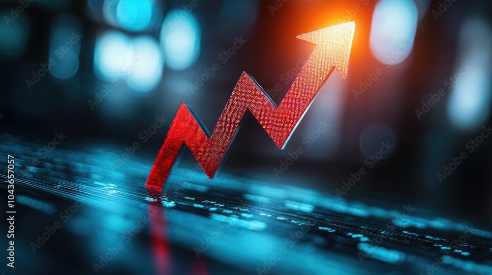Poster Abstract representation of success with an arrow pointing upwards. 
