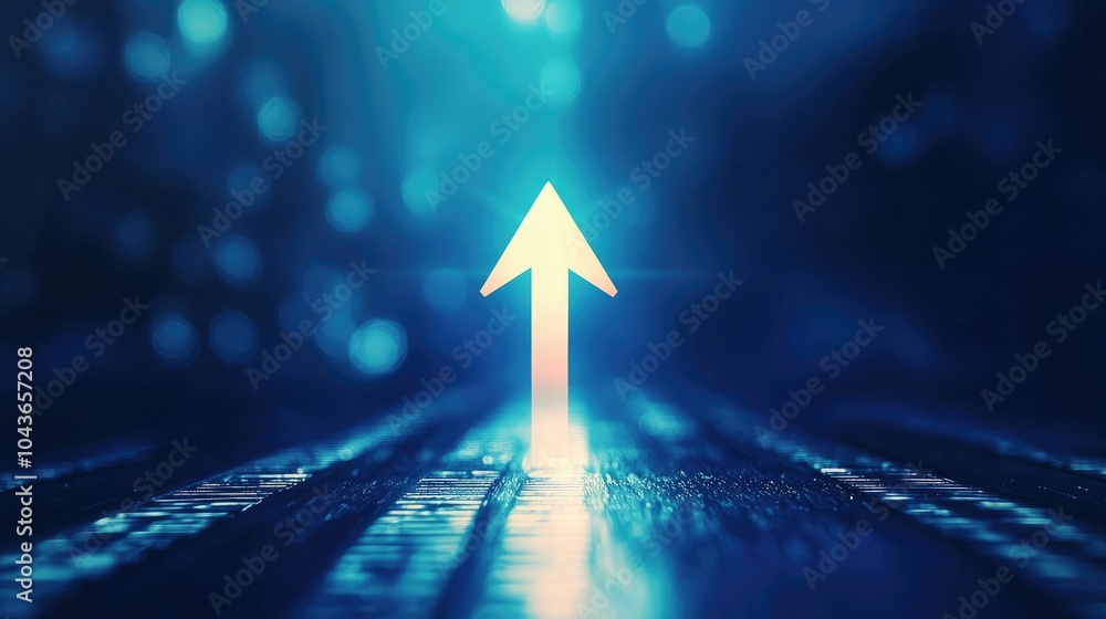 Aufkleber Abstract representation of success with an arrow pointing upwards. 