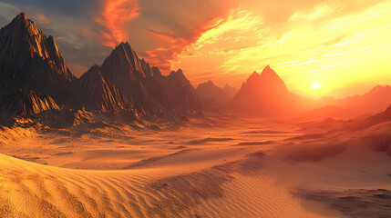 sunset in the mountains