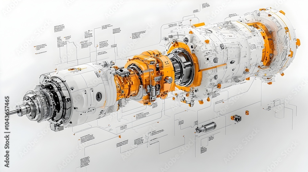Leinwandbilder detailed cross section view of a robotic arm highlighting the intricate inner workings of its servo 