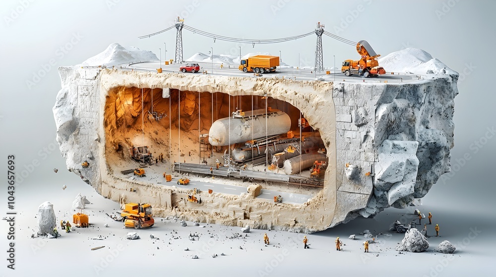 Poster Detailed Cross Section View of a Sophisticated Bridge Infrastructure Showcasing the Intricate Layers Support Systems and Design Elements That Enable Safe and Efficient Transportation