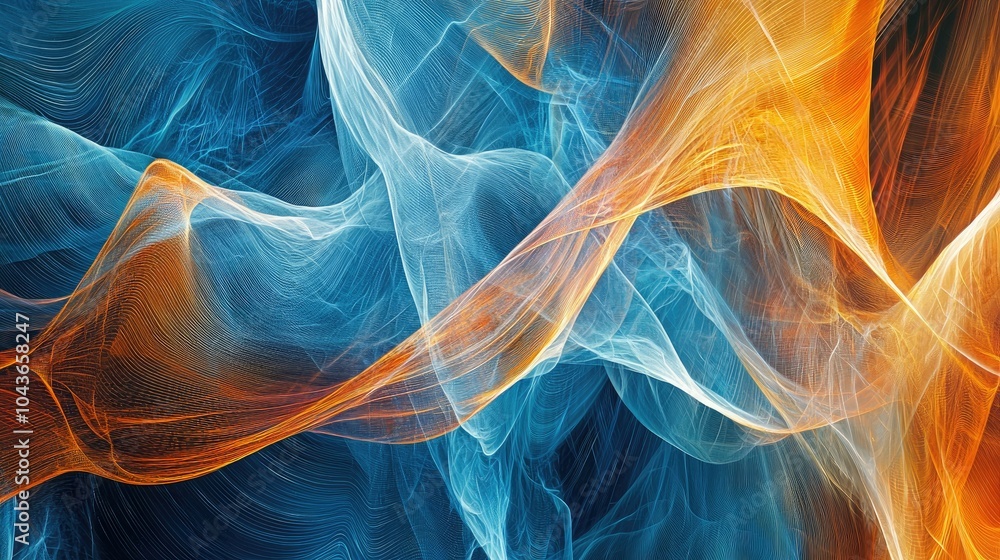Poster Abstract artwork representing success with dynamic lines and patterns. 