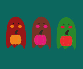 Cute beautiful Halloween drawing