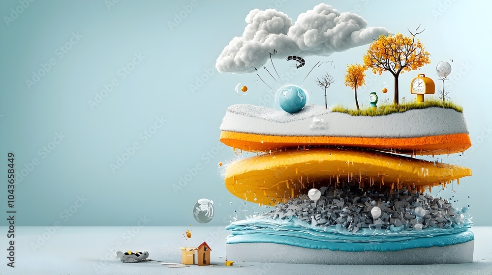 Aufkleber detailed cross sectional view of a complex atmospheric weather system showcasing the intricate layer
