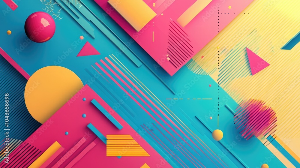 Poster success abstract design with bright colors and geometric shapes.