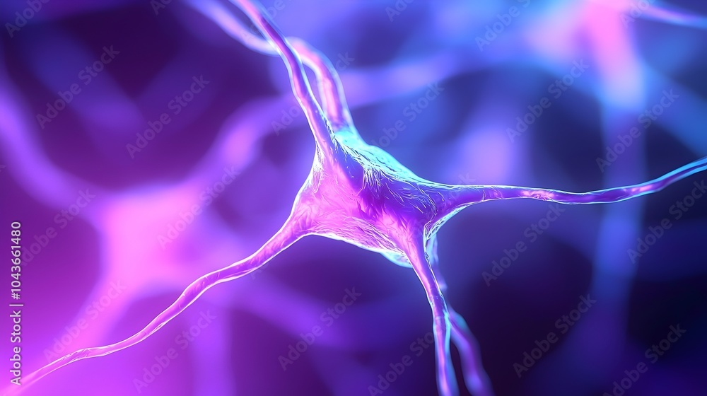 Poster detailed microscopic view of retina photoreceptor activity - exploring nerve pathways and their func