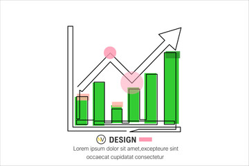 business graph with arrow