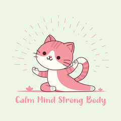 Happy cat yoga for clothing fashion design