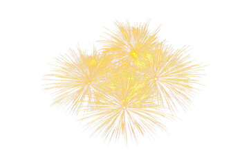 Fototapeta premium Golden fireworks burst isolate on transparent background, creating a festive atmosphere, cutout, png