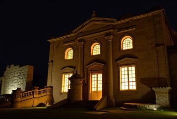 Ancient Ruins with Illuminated Windows ;