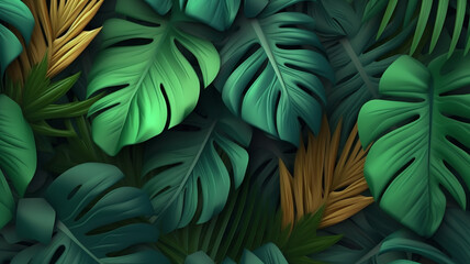 Discover the enchanting lush beauty of nature leaves in  beautiful tropical leaves in green color closeup

