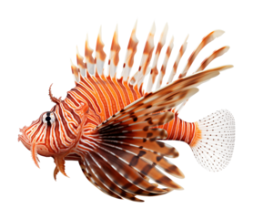 Lionfish Isolated on Transparent Background PNG
