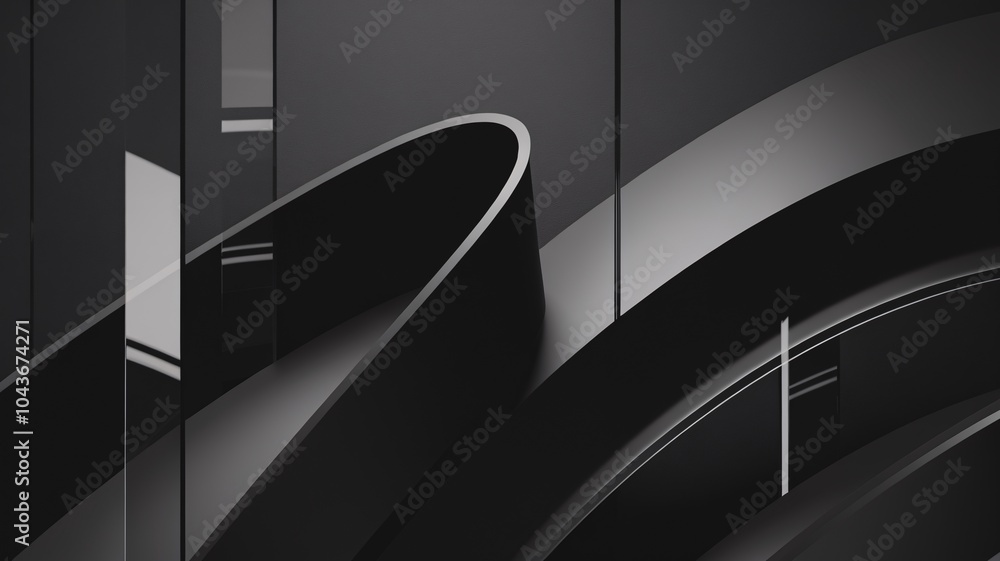 Poster abstract dark monochromatic architecture. a study in contrasts and shadows, this image showcases sle
