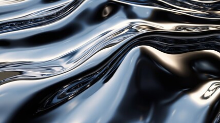 Abstract Liquid Metal Chrome Effect Render