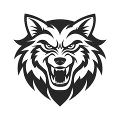 Fierce Wolf Head Silhouette Vector for Logos and Branding