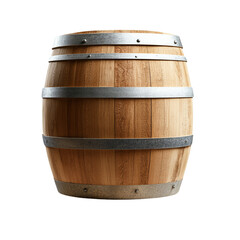 Obraz premium Wooden barrel with metal bands, perfect for storage or decoration