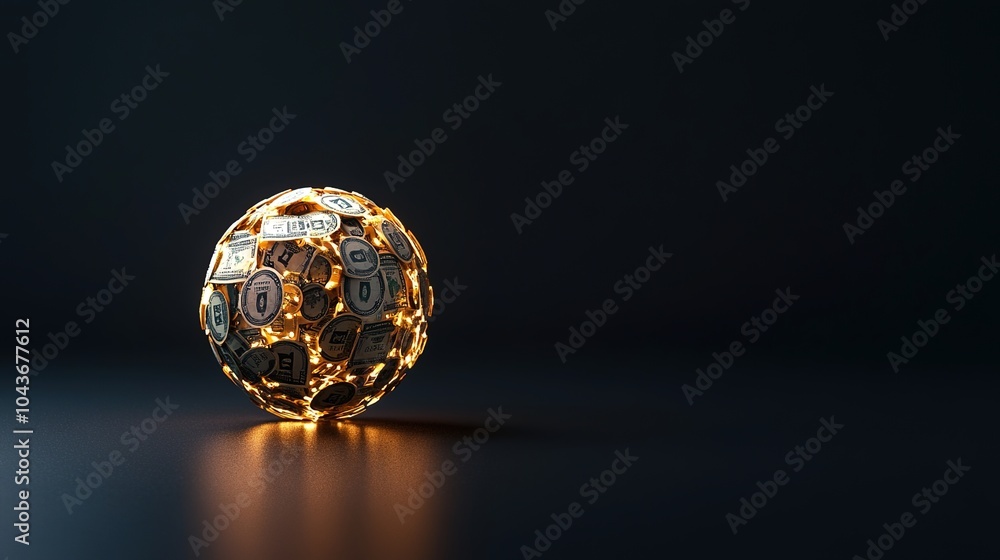 Poster abstract globe with interconnected elements