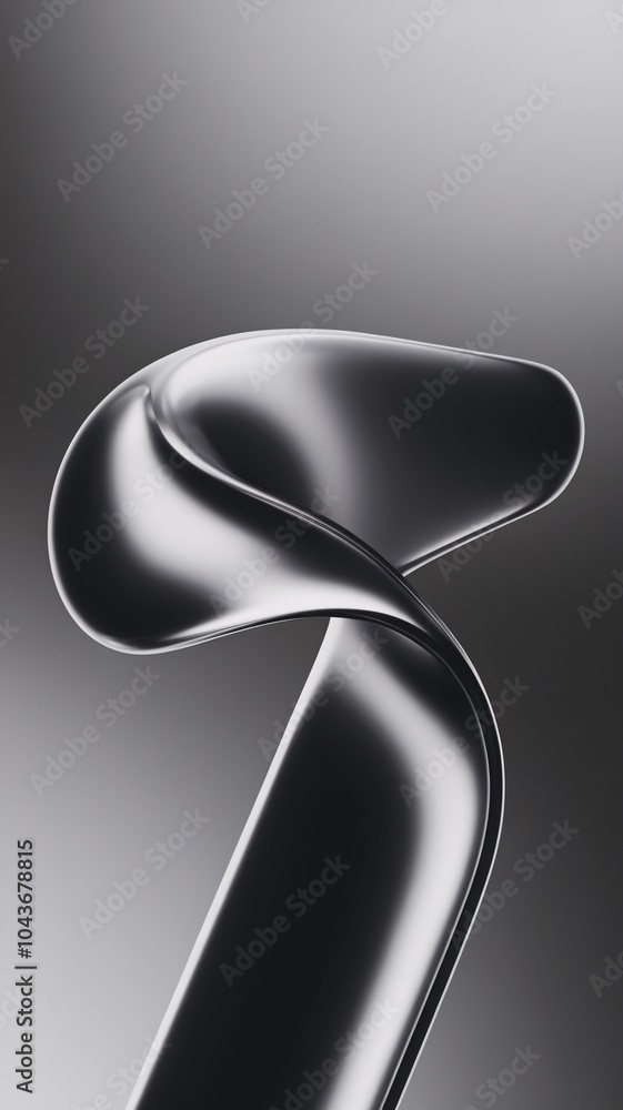 Poster abstract metallic twist: a close-up shot of a sleek, metallic object twisting and turning, creating 