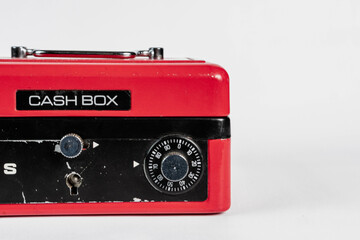 Red Vintage Cash Box with Combination Lock
