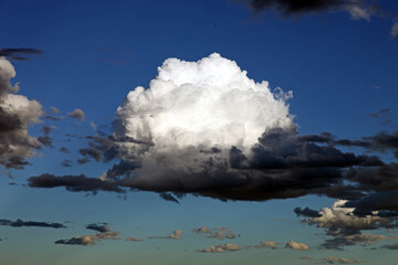 Black and White cloud formations against blue sky, Northern Territory Australia
