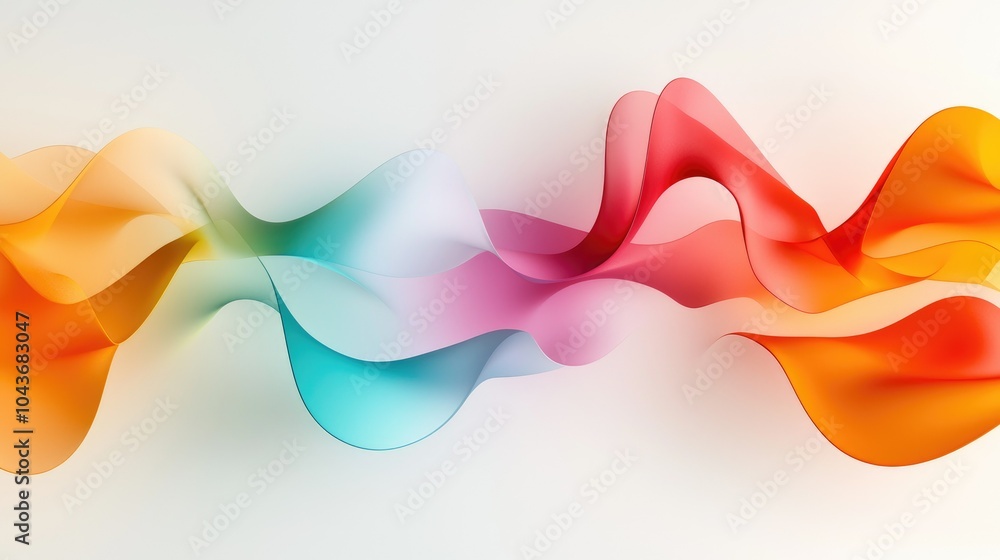 Aufkleber minimalist design with colorful wave patterns