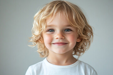 portrait of an white little boy with a smile