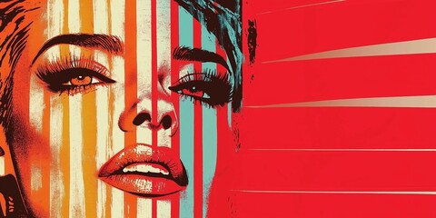 face of a girl in pop art style 