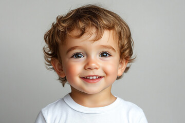 portrait of an white little boy with a smile