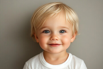 Naklejka premium portrait of an white little boy with a smile