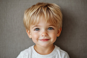 Naklejka premium portrait of an white little boy with a smile