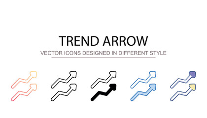Trend Arrow icon design with white background stock illustration