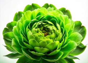 Obraz premium Serene Green Peony Flower Isolated on White Background