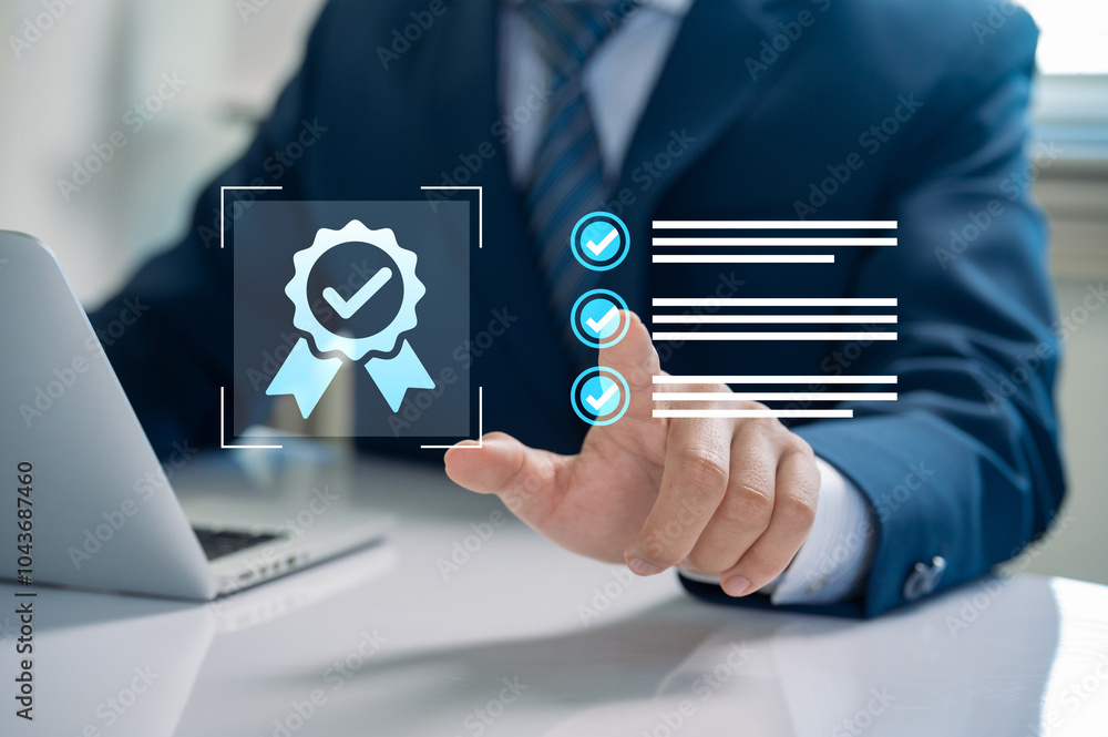 Aufkleber Digital checklist and quality verification systems for business success. Ensure compliance and efficiency through audit, certification, and performance management in professional settings.