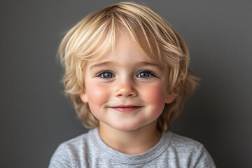 Naklejka premium portrait of an white little boy with a smile