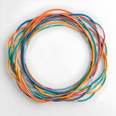 tangled electrical cables circle border