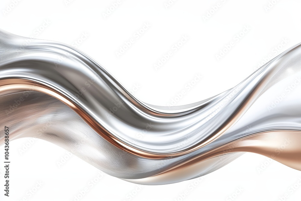 Aufkleber swirl of metallic flow or twisted liquid isolated on transparent background. metal shape in motion, 