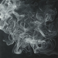 Obraz premium dynamic smoke tendrils create intricate abstract forms on a black canvas, showcasing fluidity and grace